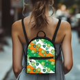 thumbnail image 4 of Eheartsgir Shamrock Print Travel Backpack Purse Zipper Closure Casual Daypack for Daily Outing, Polyester Adjustable Strap Mini Backpack, 4 of 8