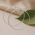 thumbnail image 4 of LeCalla Sterling Silver Anti-Tarnish Hoop Earrings, 70MM (Women's), 4 of 9