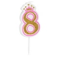 thumbnail image 4 of Decoraciones para tartas con forma de corona para niños de 0 a 8 años Velas con números sin humo para cumpleaños de niñas, 4 of 8