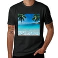thumbnail image 2 of PIKWEEK Summer Wave Print Coconut Tree Beach Seaview Picture of Hawaii Ocean Nature, Shirt Design Art Display, T-shirt Children's Gift Casual Breathable Men, Women, Boys and Girls Black, 2 of 4