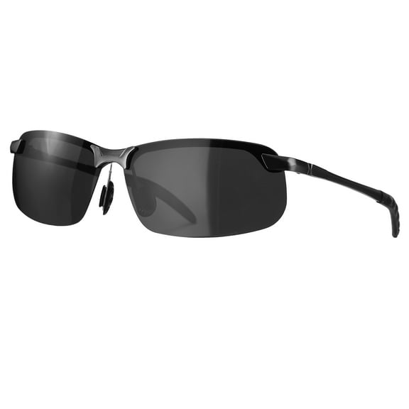 Sport Sunglasses Cycling Polarized Sun Glasses for Men Mountain Bike Bicycle Driving Fishing Running, Gun Gray/Clear Gray