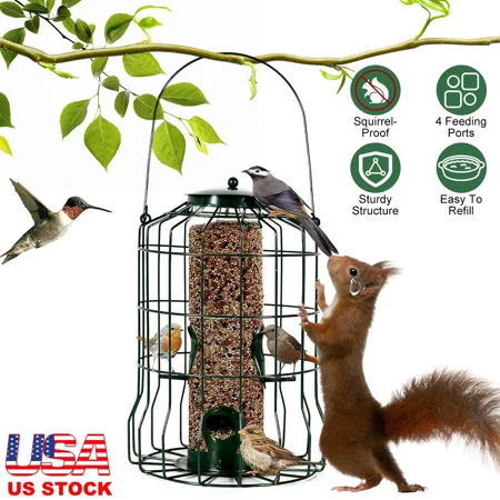 YDLW Bird Feeders for Outside Bird Feeder Wild Bird Seed for Outside Feeders Squirrel-Proof Chew-Proof Metal Hanging Garden Decoration Yard for Bird Watchers