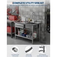 thumbnail image 4 of Royalbelle Évier Utilitaire en Acier Inoxydable avec Robinet Coulissant, Bol Simple Autoportant, 4 of 7