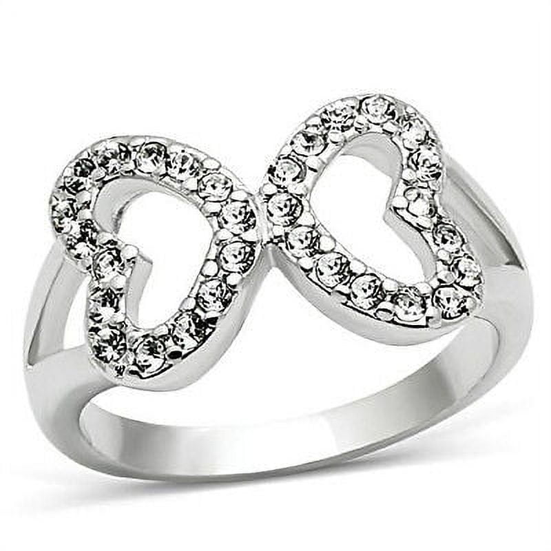 CZ Infinity Ring -Eternity I Love You Promise - Heart Engagement Commitment Ring