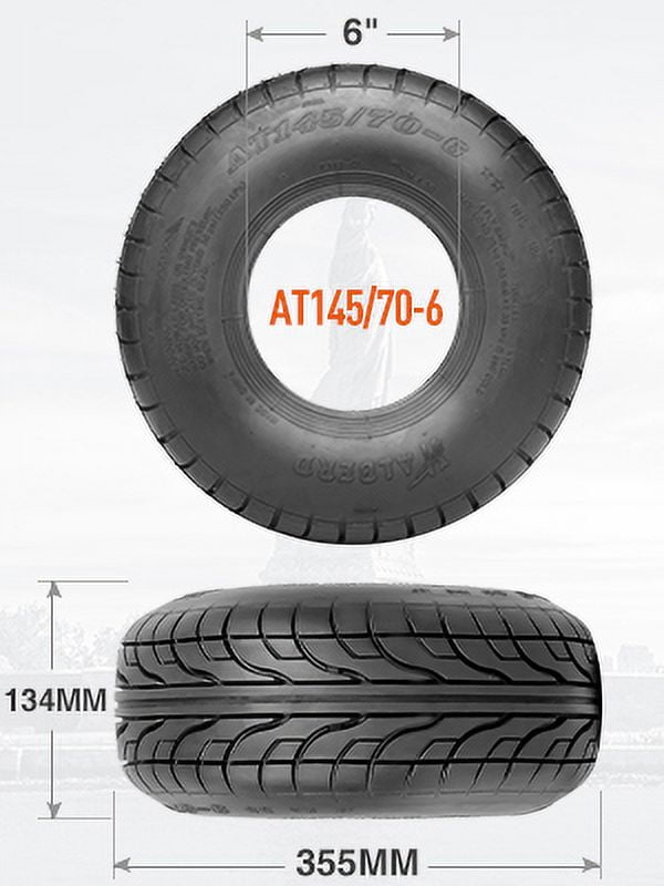 Set 2 HALBERD 145/70-6 4PR Go Kart Street Mini Bike ATV Tires, 145 70-6 Off-road Tires, Tubeless