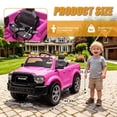 thumbnail image 6 of COCLUB RAM 2500 12V Electric Car for Kids, Ride on Toys W/Remote Control, Truck Bed Storage, Bluetooth, Music, Gift Pickup For Kids Aged 3-5, Pink, 6 of 8