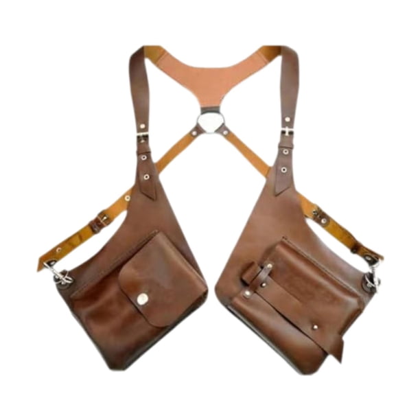 Bolsa de arnés de hombro, bolsa organizadora ajustable para ciclismo, pesca, senderismo y viajes. Marrón