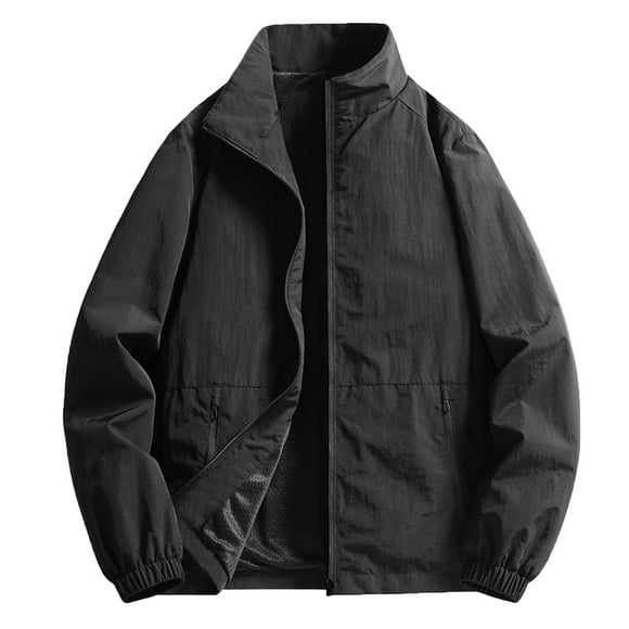 Veste Coupe-Vent Légère pour Hommes - Manteau de Sport Décontracté à Capuche, Polyester Respirant pour Printemps Automne Randonnée Extérieure Usage Quotidien