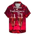 thumbnail image 2 of Men's Valentine's Day T-Shirt Love Printed Short Sleeved Lapel Shirt,Valentine's Day Gift for Him Multicolor, 2 of 5