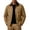 Tsesme-Khaki, variant on Men's Full Zip Jackets Fashion Patchwork Lapel Collar Coat Fall Long Sleeve No Hood Outerwear with Zip Pockets