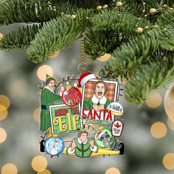 Buddy Elf Xmas Ornament, Santa Is Coming Ornament, Elf Christmas Keepsake Decor, Santa Is Coming, I know Him Ornament, I know Him Elf Gift
