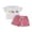 White, variant on BemeyourBBs Toddler Baby Boy Girl Summer Clothes Baby Castle Outfit Shorts Set Vacation Beach Short Sleeve Castle Embroidery T Shirt Tops with Plaid Shorts Set Pockets