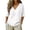 White, variant on Women's Plus Size Linen Top, Solid Color V-Neck Half Sleeve Casual Blouse for Summer, Lightweight and Breathable Gauzy Shirt for Warm Weather Comfort White XXL