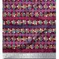 thumbnail image 1 of Soimoi Cotton Voile Fabric Diamond Shape & Floral Artistic Fabric Prints by Yard 56 Inch Wide, 1 of 1