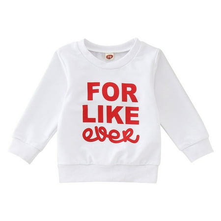 

Fsqjgq Sweater Hood for Boys Toddler Kids Baby Girls Boys Valentine s Day Outfits Letter Print Crewneck Long Sleeve Sweatshirts Pullover Tops Boy Sweatshirt 14 Cotton White 70