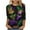 Zg-Blue, variant on NSLGXD 2025 Mardi Gras Shirts for Women 3/4 Length Sleeve Round Neck Tshirts Carnival Themed Costumes Glitter Mask Graphic Tees Tops Plus Size Mardi Gras Clothing
