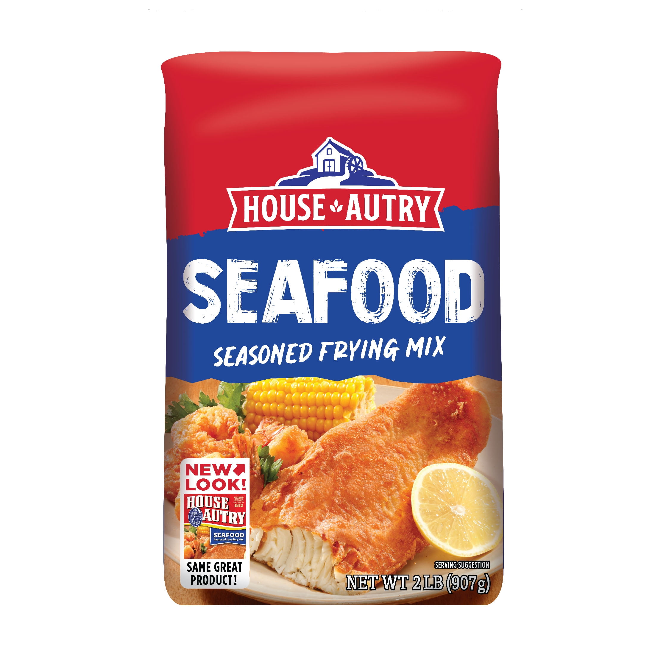(8 pack) House Autry Seafood Seasoned Breading Mix 32z Crispy Coatings & Batters Frying Mix