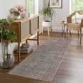 thumbnail image 2 of FairOnly 2'x6'Modern Solid Color Machine Washable Runner Rug Minimalist Soft Non Slip Folable Floor Rug for Hallway Bathroom,Brown, 2 of 7