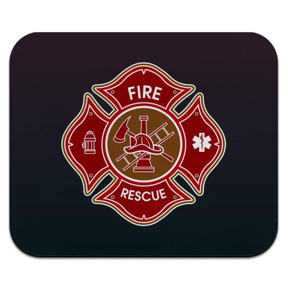 Firefighter Fire Rescue Maltese Cross Low Profile Thin Mouse Pad Mousepad