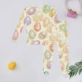 thumbnail image 2 of QUOTAY Childrens Long Sleeve Easter Printed Pajama Two Piece Outfits Set with Top and Pants Soft Loungewear for Boys and Girls Yellow,6-7, 2 of 3