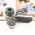 thumbnail image 2 of Baby Shoes Solid Knit Newborn Girls Boys Boot Fashion Butterfly-knot Toddler Infant Slip-On Bed Shoes Autumn 0-24M Hot Hand Made, 2 of 4