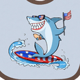 thumbnail image 4 of Inktastic Fourth of July Shark Surfing Boys or Girls Baby Bib, 4 of 4