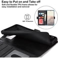 thumbnail image 6 of Compatible with Google Pixel 6 Pro Premium PU Leather Wallet Case with RFID Blocking Card Holder,Kickstand Magnetic Closure Protective,Wrist Strap Wallet Case for Pixel 6 Pro 6.71 Inch (Black), 6 of 14