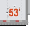thumbnail image 3 of Set of 2 - 53' 53 ft 53 feet Trailer Length Vinyl Decal Sticker - Many Colors & Sizes - Trailer Sign Semi-Trailer Length Number Truck Safety Markings for Dry Van and Reefer Trailers (7" x 5", Orange), 3 of 8