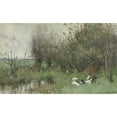 thumbnail image 2 of Geo Poggenbeek 24x16 Gold Ornate Framed and Double Matted Museum Art Print Titled - Ducks at a Wilgenbosje (1883), 2 of 4