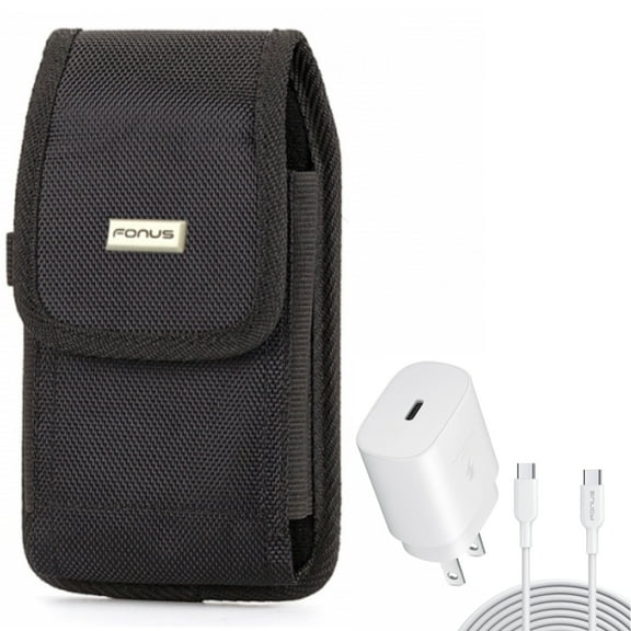 Swivel Case Belt Clip w PD Type-C 25W Fast Home Charger for Samsung Galaxy A13 5G,A03s Phones - Holster Rugged Cover Pouch, 10ft USB-C Cable Quick Power Adapter