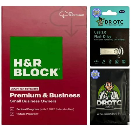 H&R Block Tax Software Premium & Business 2024 PC Only lNBOXED KEY CARD SEALED