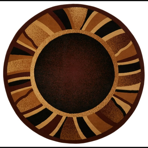 Home Dynamix Premium Rizzy Contemporary Abstract Border Area Rug, Brown/Beige, 7'8" Round