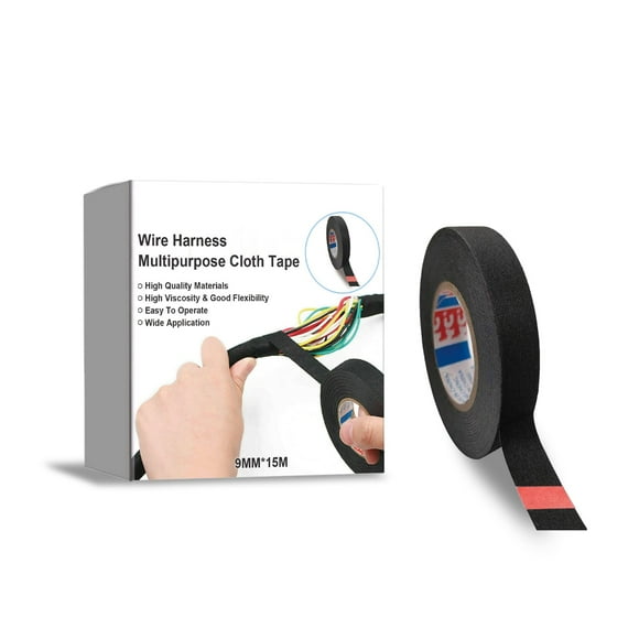 Riforla A Dhesive Wire L Oom Harness Tape High Noise Resistance Heat Proof C Hemical Fiber Fabric Electrical Tape for Car Automotive Heat R Esistant Insulation Adhesive Tape