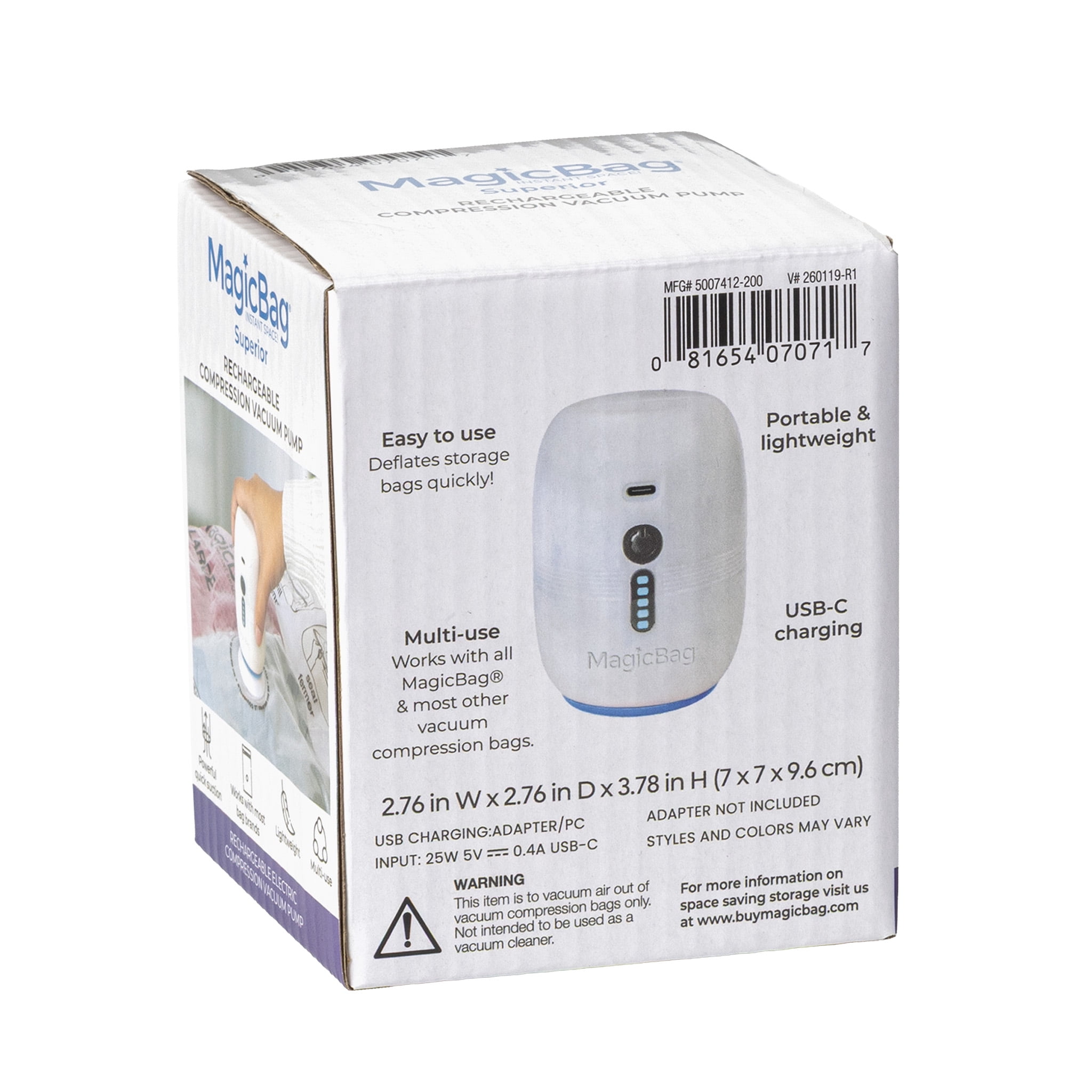 MagicBag Rechargeable Vacuum Pump, Electric Compression Pump