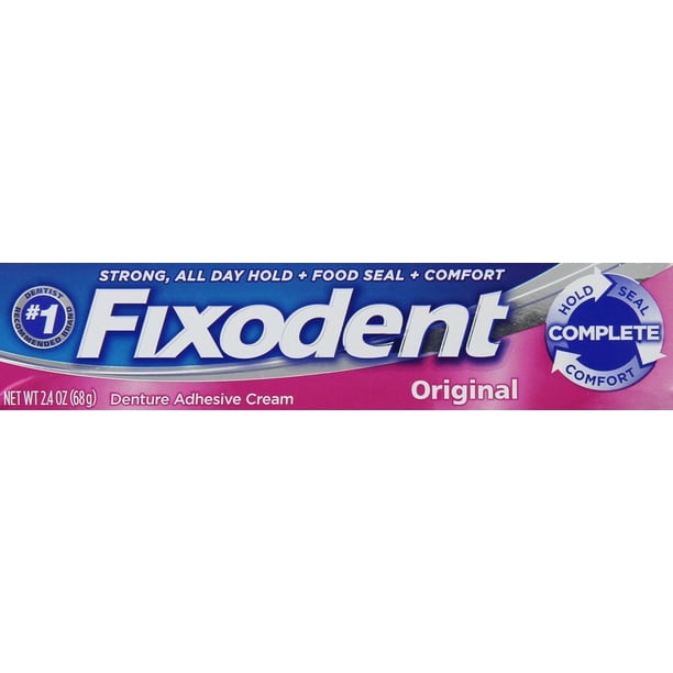 2 PACK Fixodent Denture Adhesive Original Cream 2.4 oz.