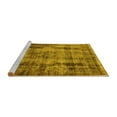 thumbnail image 2 of Ahgly Company Machine Washable Indoor Round Oriental Yellow Industrial Area Rugs, 3' Round, 2 of 4
