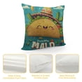 thumbnail image 4 of Mexican Food Taco Throw Pillow Cover Cute Funny Cartoon Tortilla Happy Beef Hat Pillow Case  Decorative Cotton Linen Square Cushion for Home Couch Bed, 4 of 5