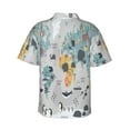 thumbnail image 3 of Goofa The World Map with Cartoon Animals Hawaiian Shirt for Men, Unisex Summer Beach Casual Short Sleeve Button Down Shirts,Aloha Tropical Floral print shirt-Large, 3 of 9