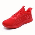 thumbnail image 4 of 2026New+Plus Size Men's Trendy Solid Woven Knit Breathable Running Shoes, Sneakers For Men's Outdoor Activities Comfy Non Slip Lace Up Durable, 4 of 9
