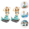thumbnail image 2 of 2 Pcs Décoration d'Aquarium Statue de Sirène Résine Style Fantastique 11.8x3.1in, 2 of 8