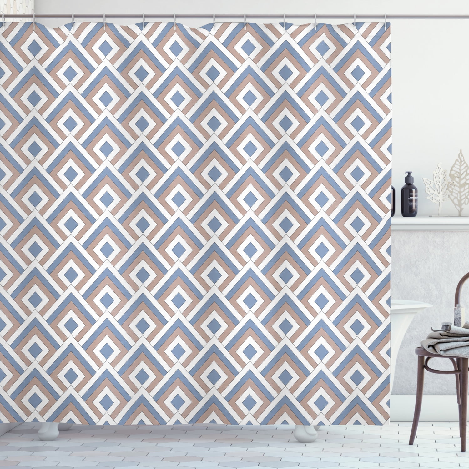 Geometric Shower Curtain, Classical Repeating Pattern of Modern ...