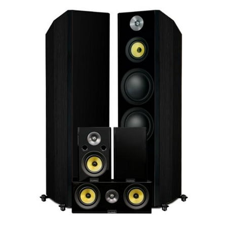 Fluance Signature Series Hi-Fi 5.0 Surround Sound Home Theater Speaker System Including Three-way Floorstanding Towers, Center & Rear Speakers