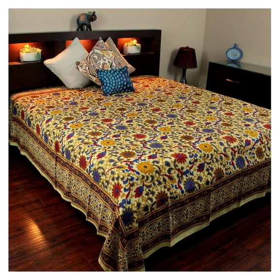 Indian Bedspread ? Cotton Sunflower Print
