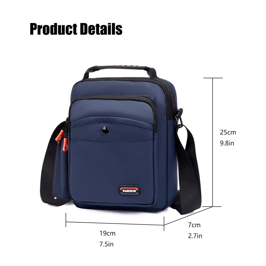 Crossbody Bags for Men Women Teens Messenger Bag Waterproof Oxford Nylon Crossbody Sling Bag Blue