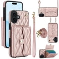 thumbnail image 1 of For Apple iPhone 17 RFID Blocking Protective Purse Wallet Case Magnetic Flip Cover Multi-Card Slots Pocket With Detachable Shoulder Strap And Wrist Strap,Rose gold,For iPhone 17, 1 of 8