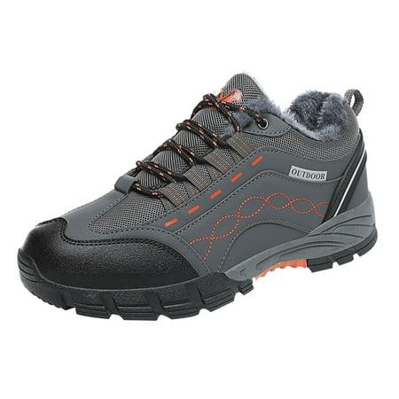 

Fleece Men Waterproof Hiking Non Slip Men Breathable Running Shoes Mountain Climbing Shoes Boot Shoes