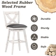 thumbnail image 3 of Tolead 2-Piece 29-Inch Swivel Bar Stools with 360-Degree Swivel and Upholstered Seat, White, 3 of 6
