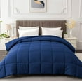 thumbnail image 1 of Canadian Linen Down Alternative Comforter, Navy Blue, Double, 220 GSM Microfiber Fill, 1 of 8