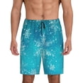 thumbnail image 1 of Balery Christmas Snow Pantalones cortos de pijama de punto de algodón para hombre con cinturilla y bolsillos-Small, 1 of 6