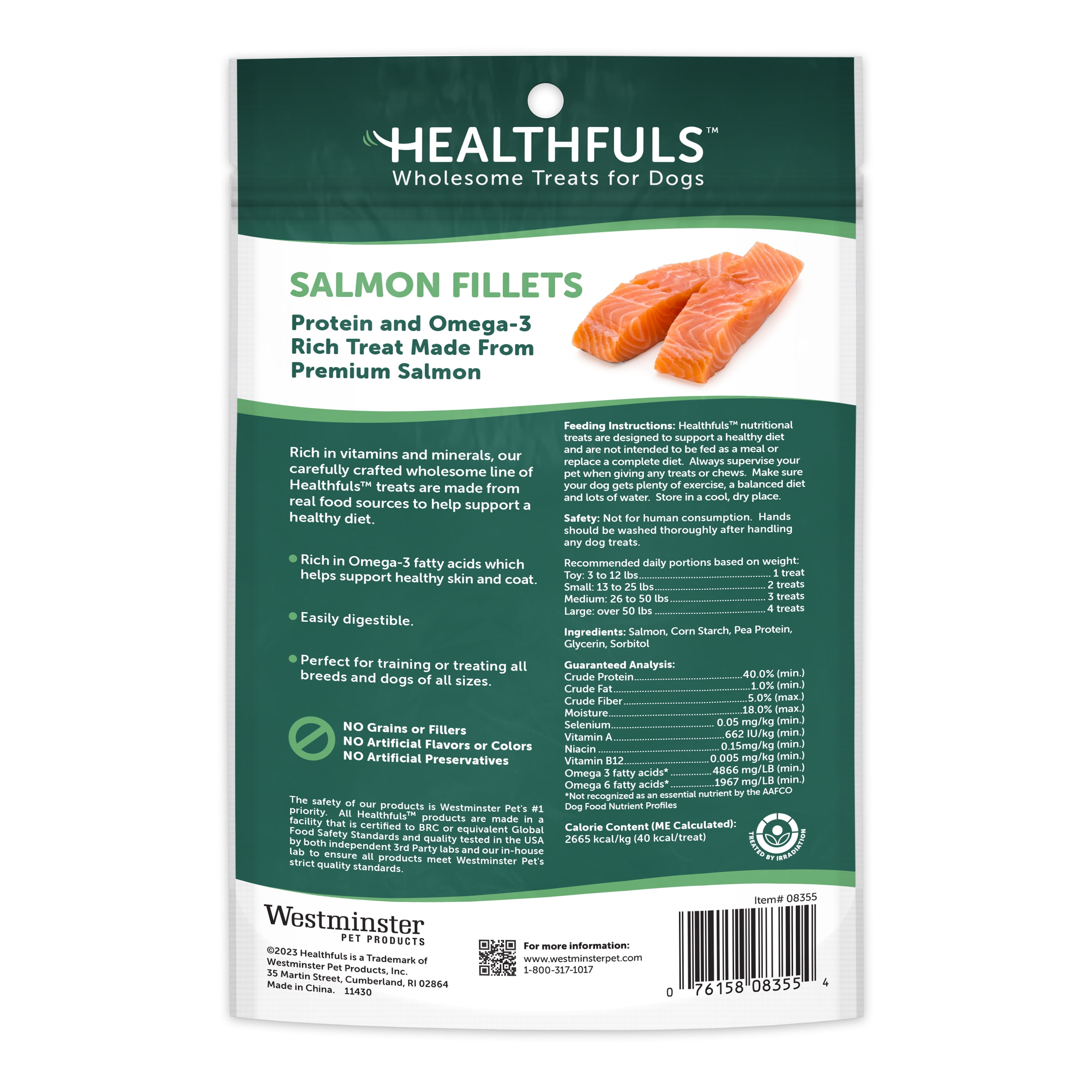 (2 pack) Healthfuls Salmon Fillet Dog Treats, 3.5oz